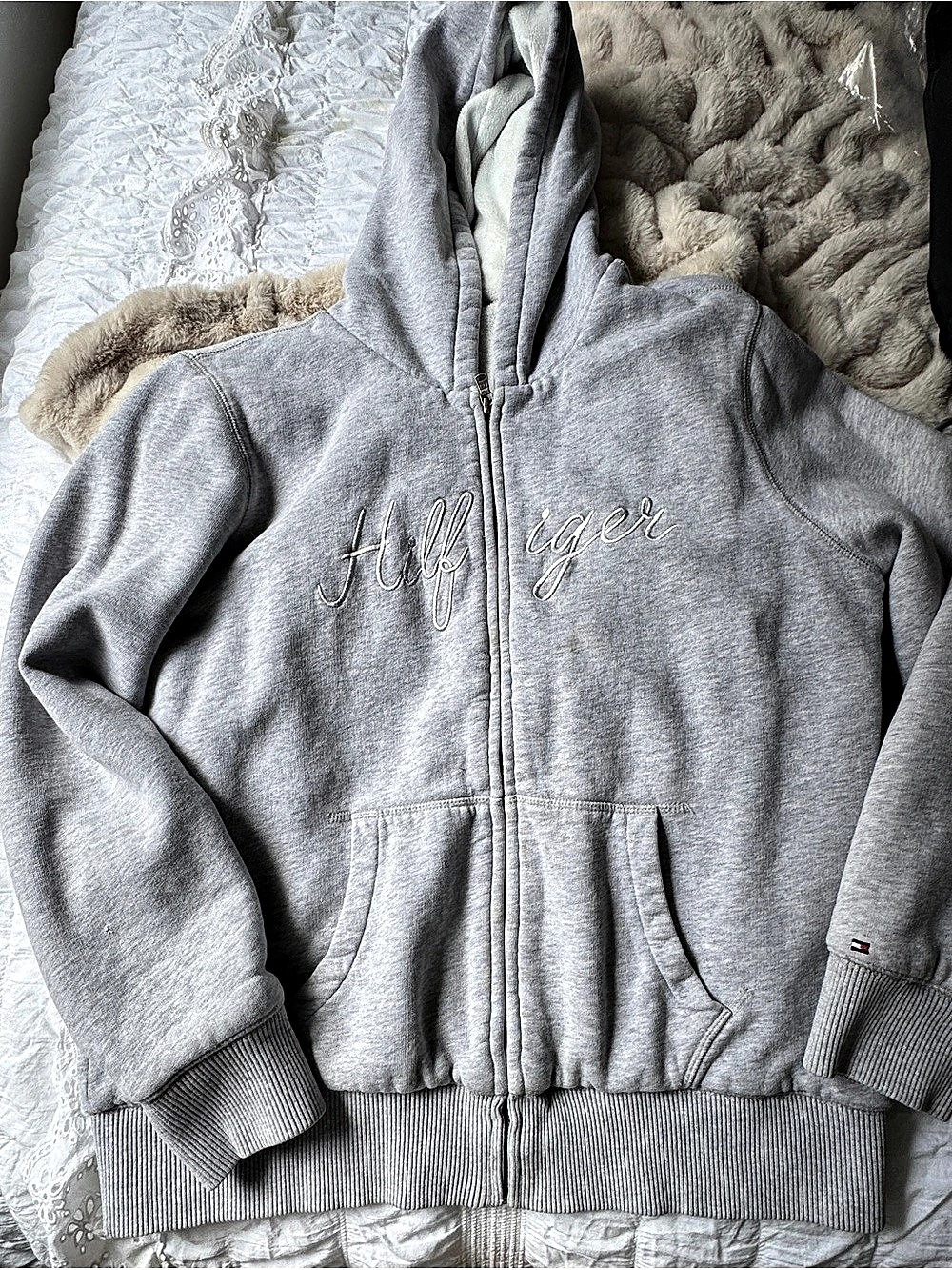 Tommy Hilfiger Zip-Up Hoodie Gray XL Like New
